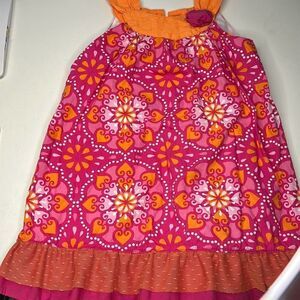 Penelope Mack 4t Lined Dress orange Pink Ruffled